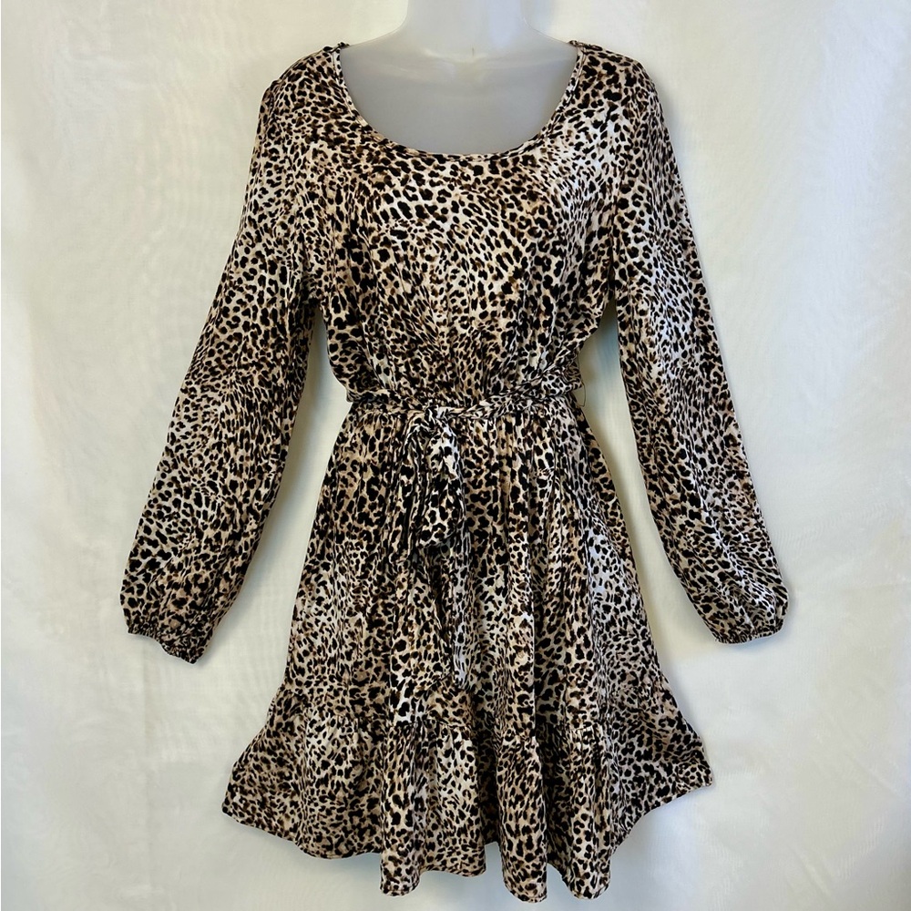 NWT Urban Rose Women’s Long Sleeve Leopard Print Mini Dress / Medium